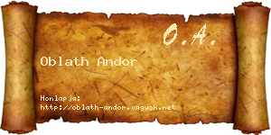Oblath Andor névjegykártya