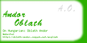 andor oblath business card
